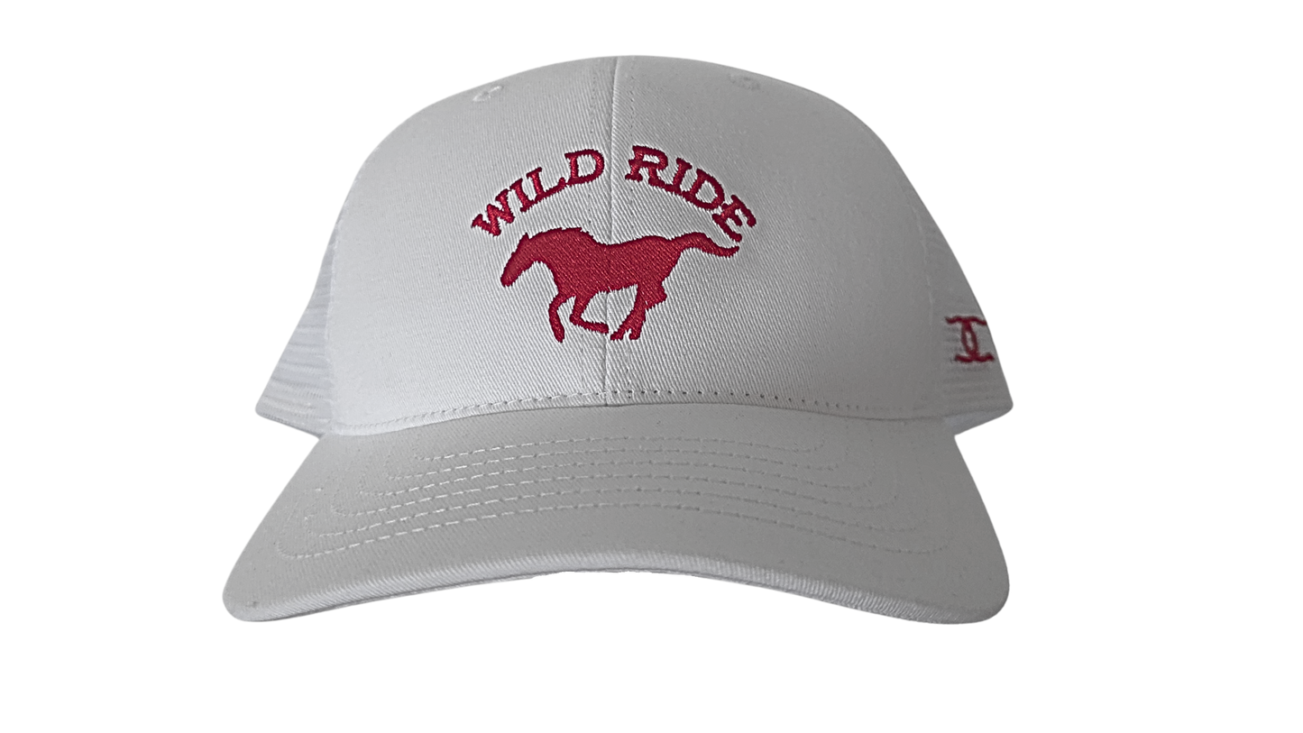 "Wild Ride" Cowboy co. White Trucker Hat- MADE IN USA