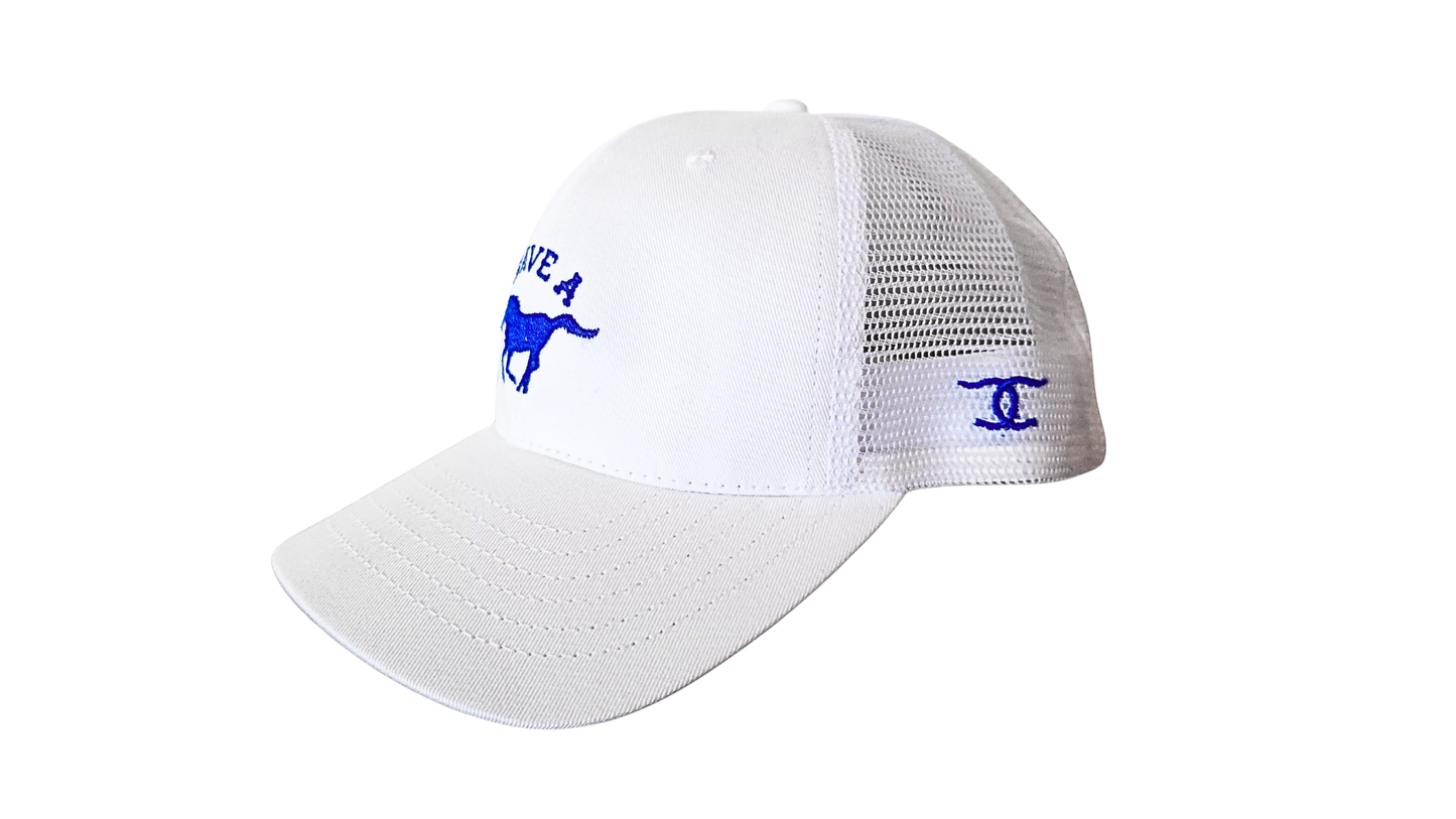 "Save a ... (horse)" White Trucker Hat- MADE IN USA