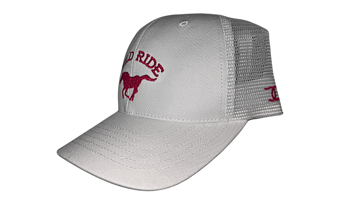 "Wild Ride" Cowboy co. White Trucker Hat- MADE IN USA