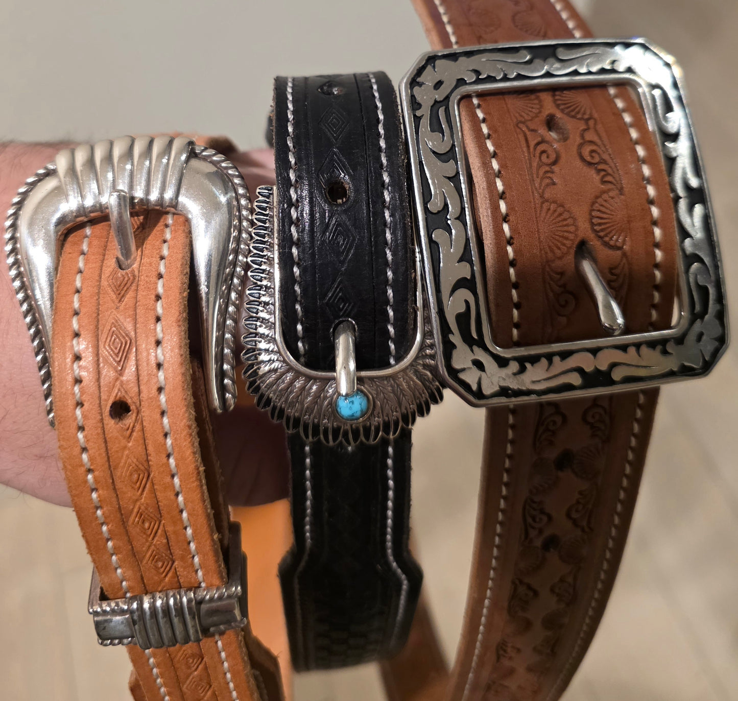 Handmade Stamped Leather Belts- MADE IN USA