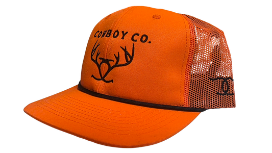 Cowboy co. Hunter’s Orange Rope Trucker Hat – Made in the USA