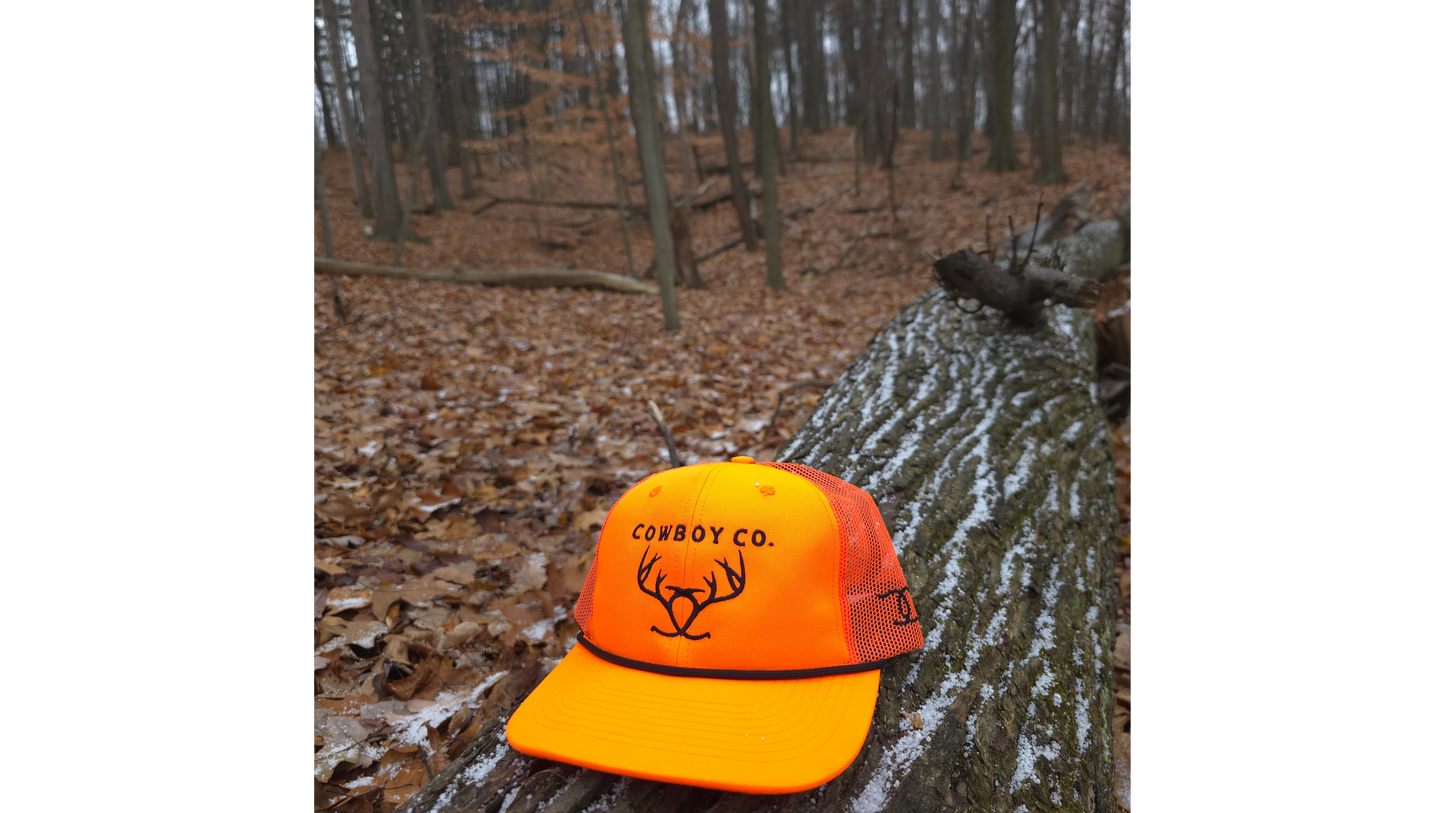 Cowboy co. Hunter’s Orange Rope Trucker Hat – Made in the USA