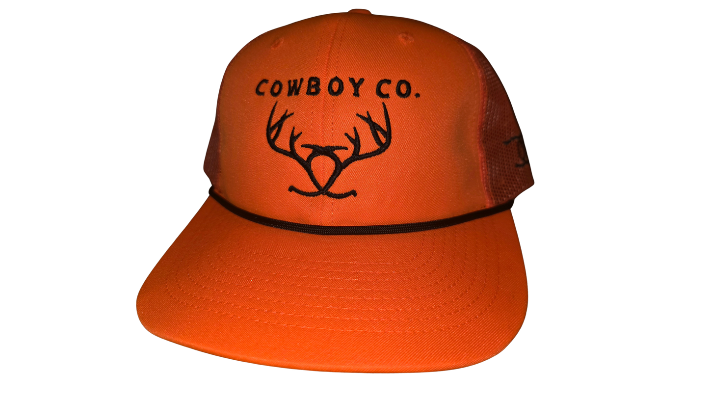 Cowboy co. Hunter’s Orange Rope Trucker Hat – Made in the USA