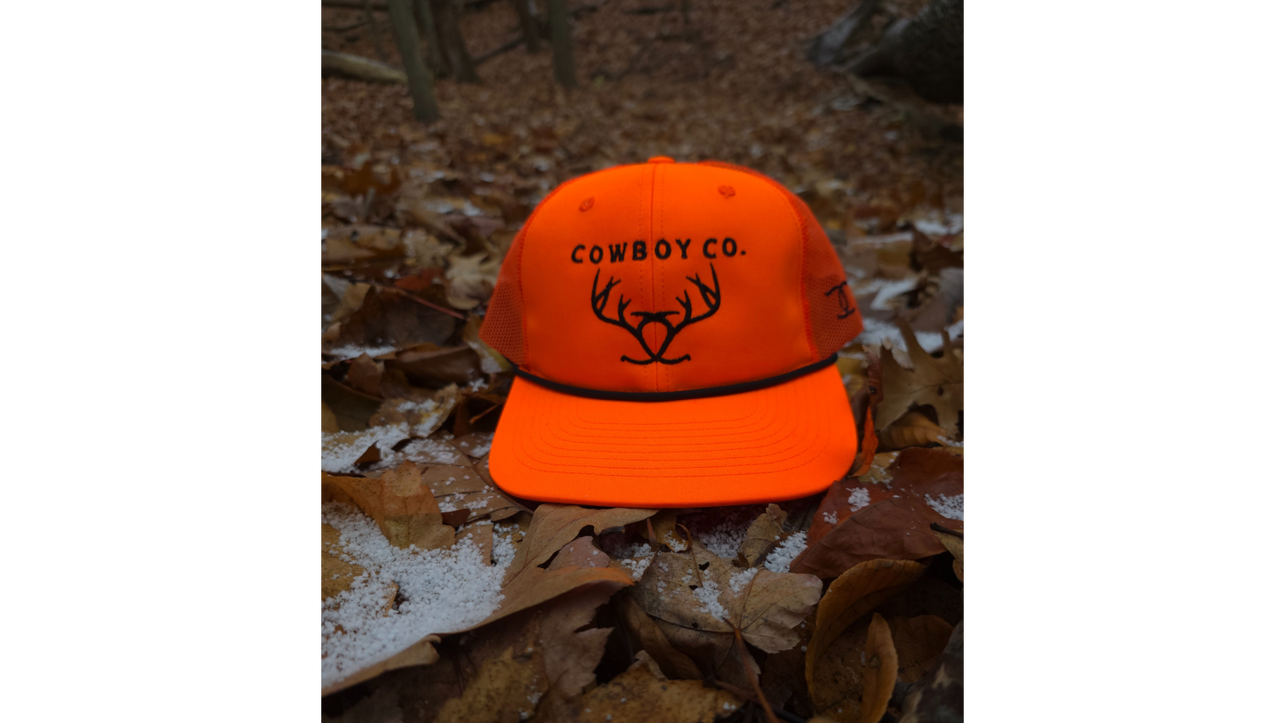 Cowboy co. Hunter’s Orange Rope Trucker Hat – Made in the USA